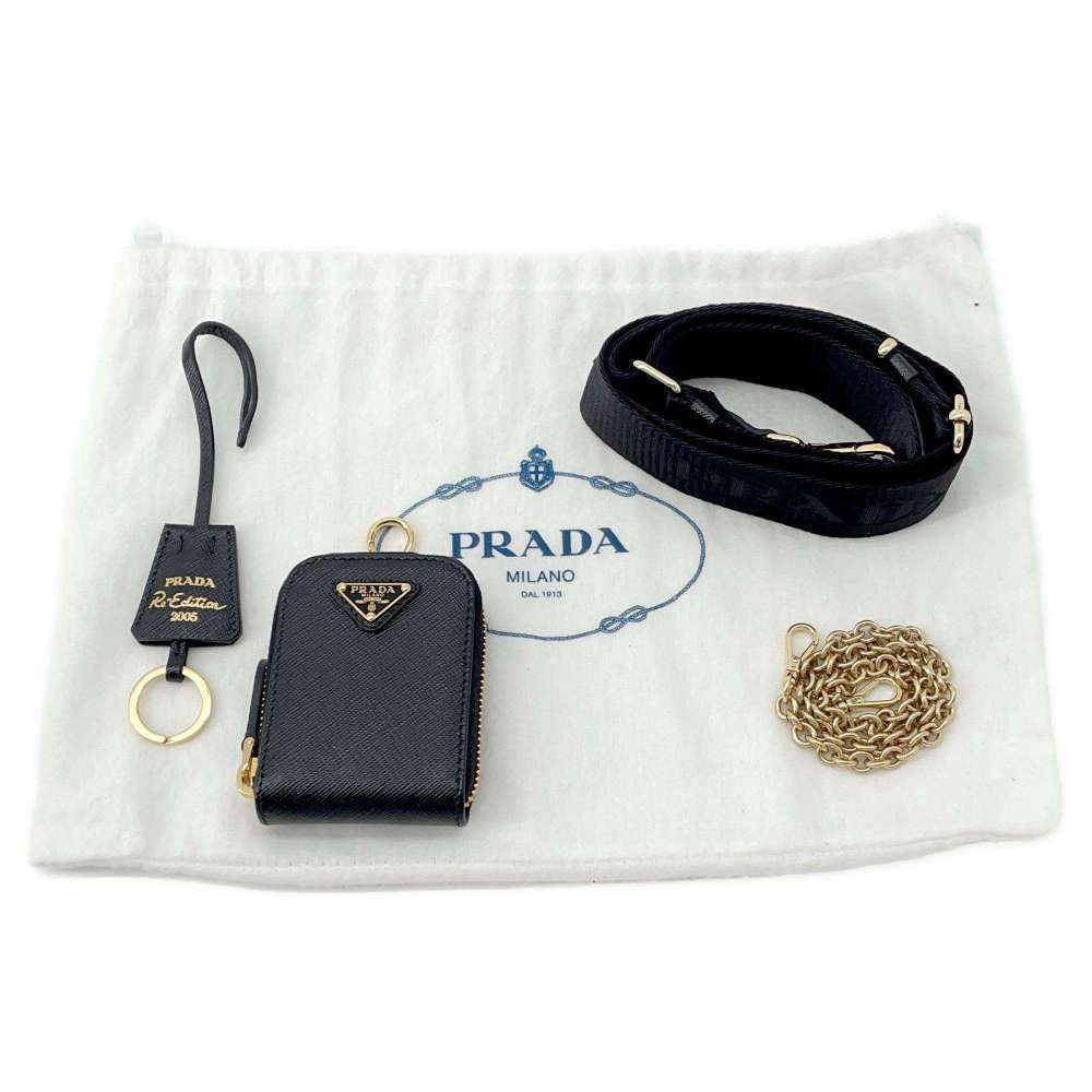 Prada Shoulder Bag Edition Saffiano Leather Clutch Black - Picture 12 of 12